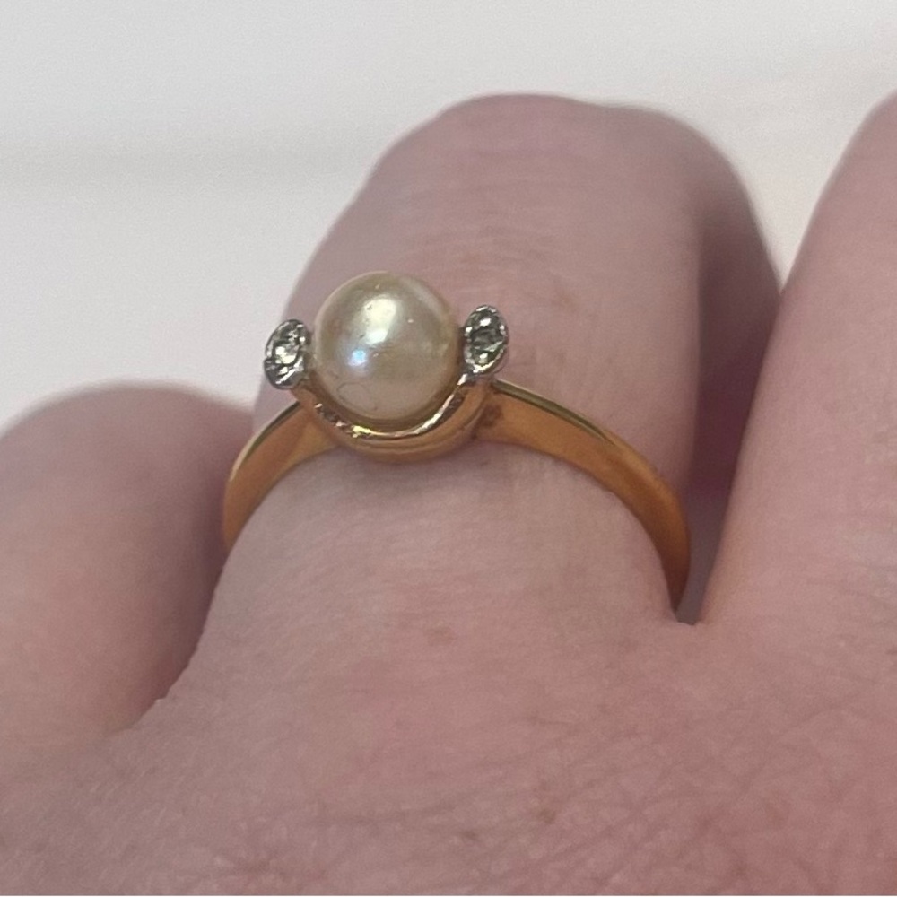 Vintage 18KT HGE Pearl Ring